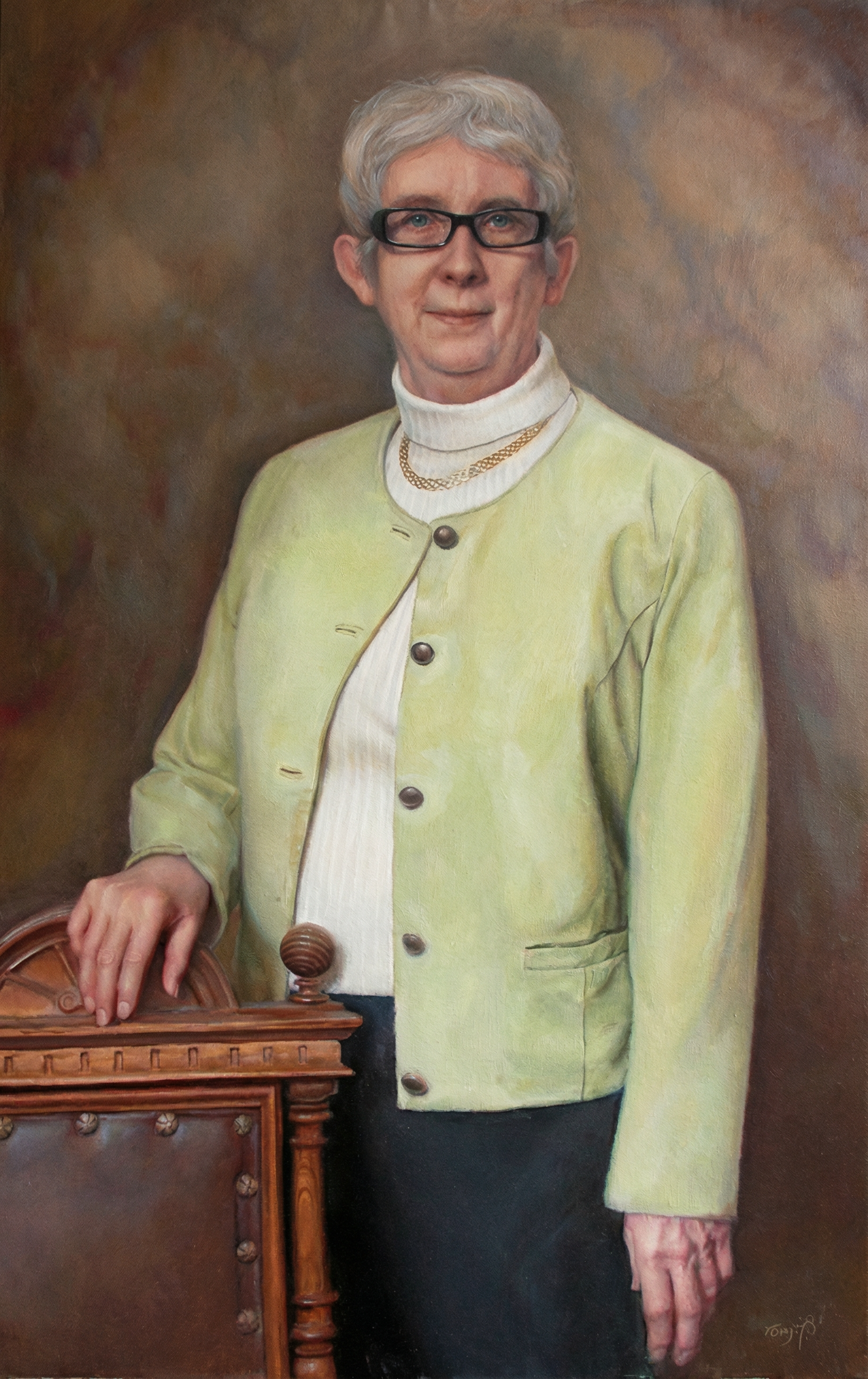 Cleric with Stained Glass